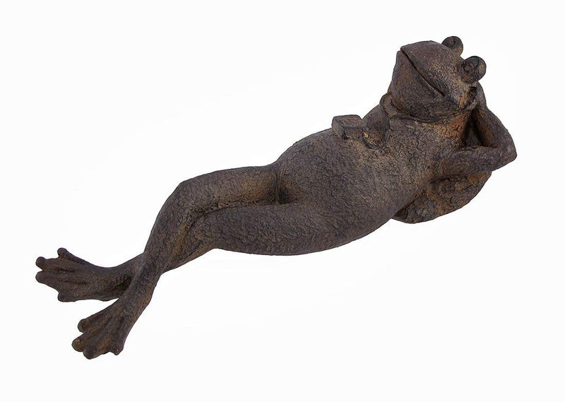 Bellaa 25686 Napping Frog Statue Relax Resting Meditating Zen Garden Buddha Sculpture Yoga Contented Talisman Gift Feng Shui Vastu Figurine 12 inch - Image 2